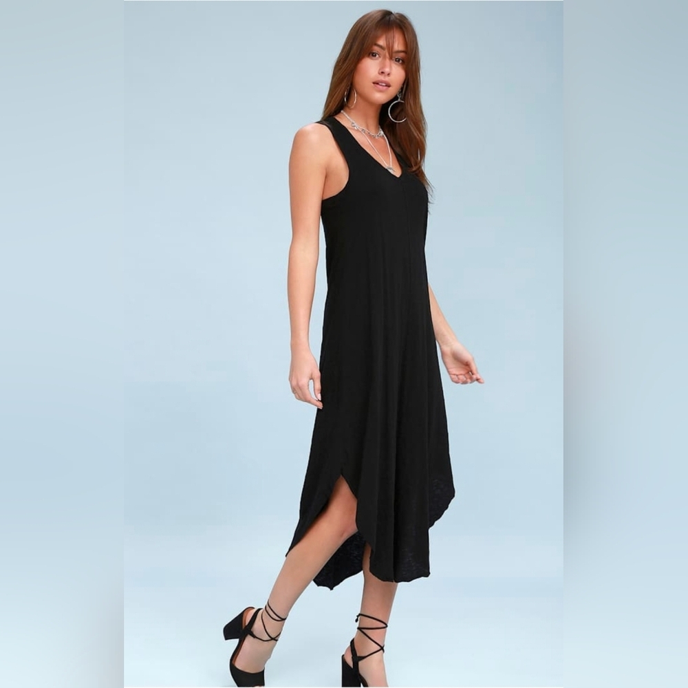 NWT Z Supply Evereve The Reverie Slub Shift Casual Black Summer Dress Midi XS